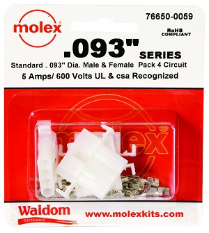 Connector Kit, Molex 0.093", 4-Circuit
